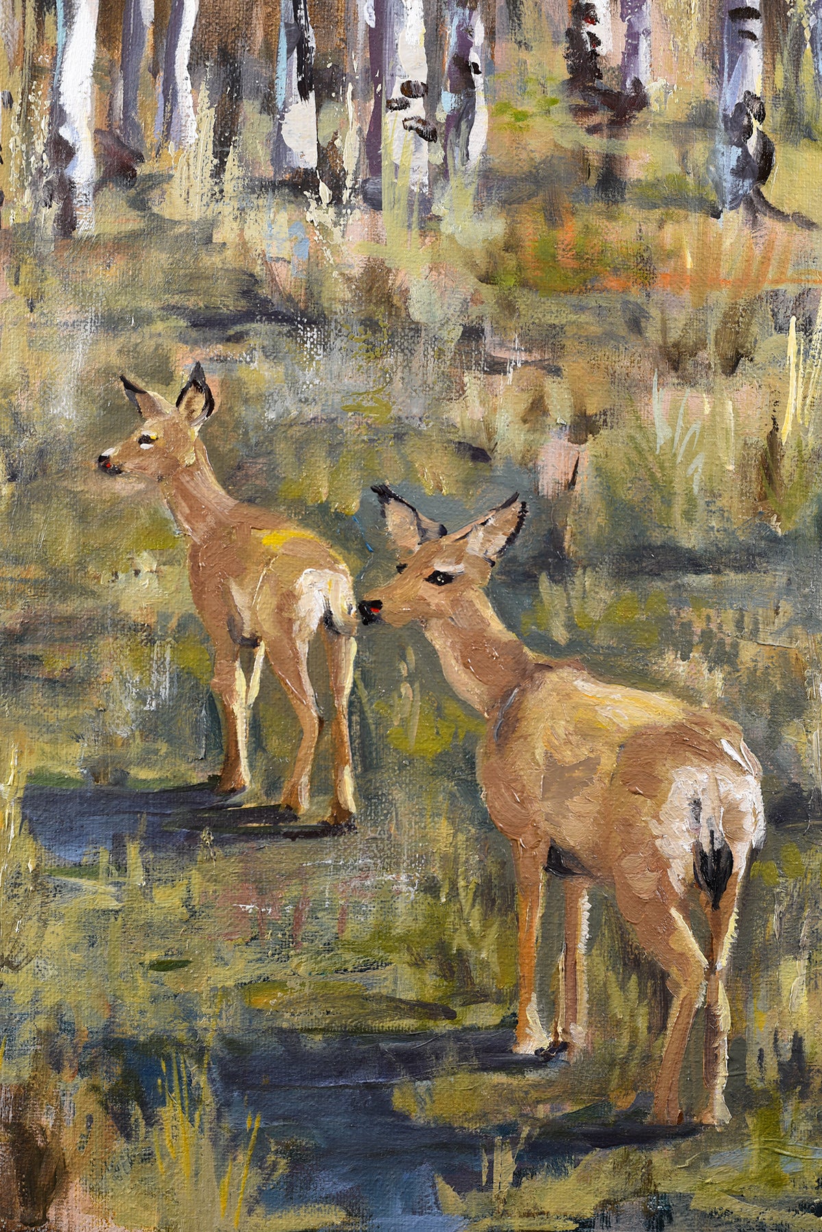 Deer in the grove